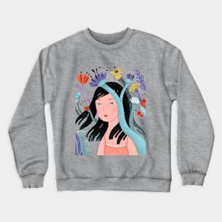 Women in flowers Crewneck Sweatshirt